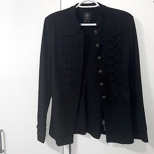 Black blazer with shoulder pads